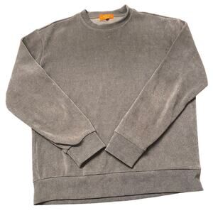 Negative Space Gray Ribbed Knit Crewneck Pullover Sweatshirt Size Large Normcore